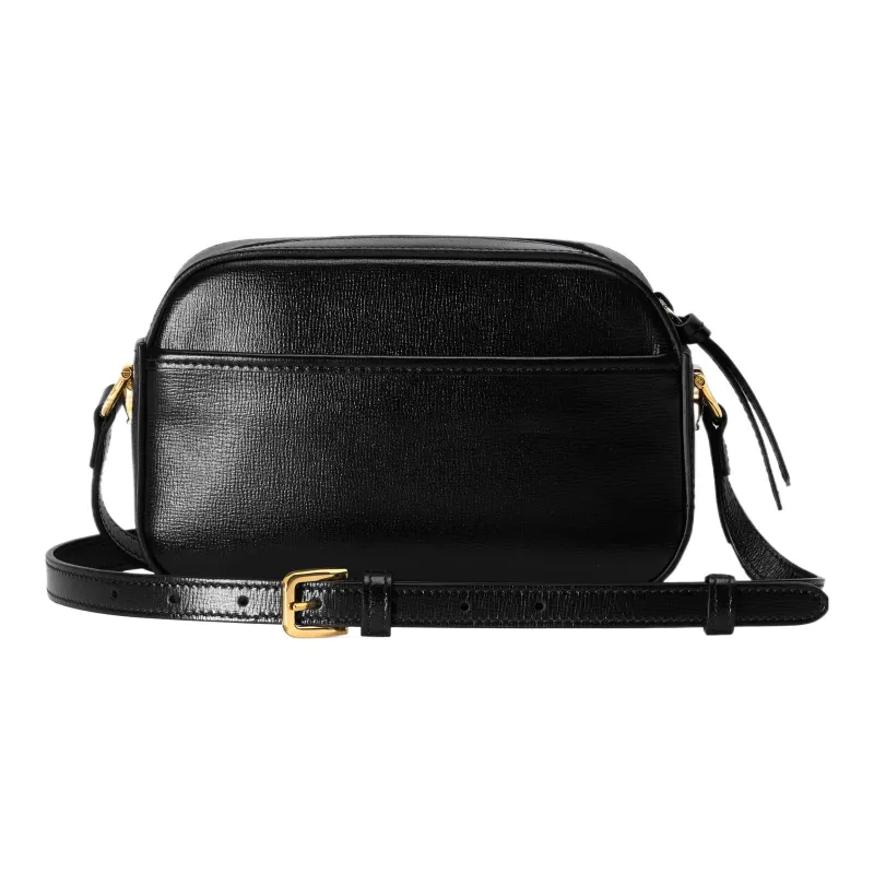 GUCCI Horsebit 1955 Leather Crossbody Bag, Shoulder Bag Women's Black-3