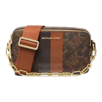 MICHAEL KORS Jet Set Artificial Leather Camera Bag Shoulder Bag Crossbody Bag Small Size Women's Dark Brown