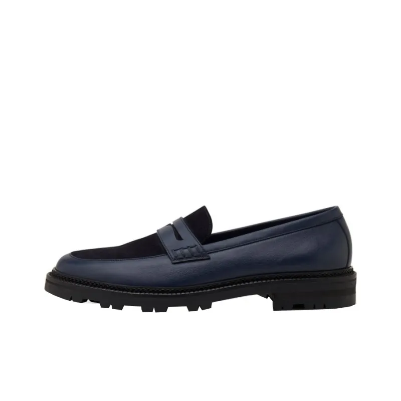 MANOLO BLAHNIK Hudson Loafers 1cm Men's Blue Black-0