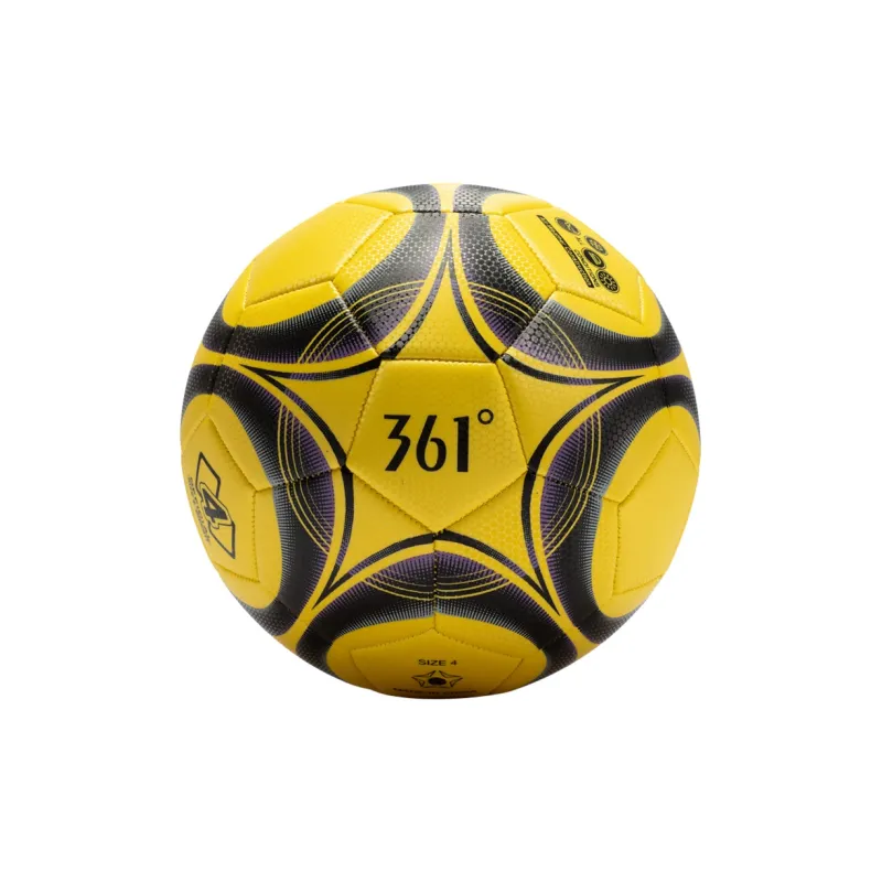 361° Size 4 Soccer PVC Machine Stitched Soccer Ball Unisex Star Shadow Black Yellow-0