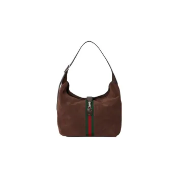 GUCCI Jackie 1961 Suede Leather Half Moon HOBO Shoulder Bag Unisex Brown