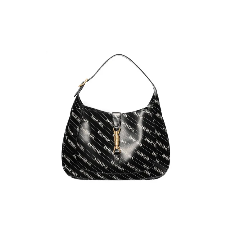 GUCCI Jackie 1961 Leather Crescent Shoulder Bag Shoulder Bag Women's Black-0