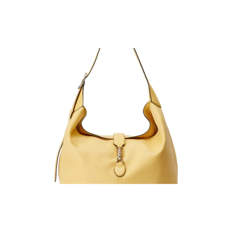 GUCCI Jackie 1961 Leather Half Moon HOBO Shoulder Bag Unisex Yellow-8