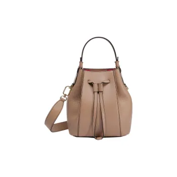 Furla Miastella Calfskin Bucket Bags Shoulder Bag Crossbody Bag Handbag Small Size Women's Light Brown