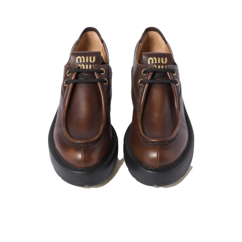MIU MIU Loafers 5.5cm Women's Brown-3