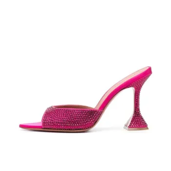 AMINA MUADDI Lupita 100mm Crystal-embellished Mules
