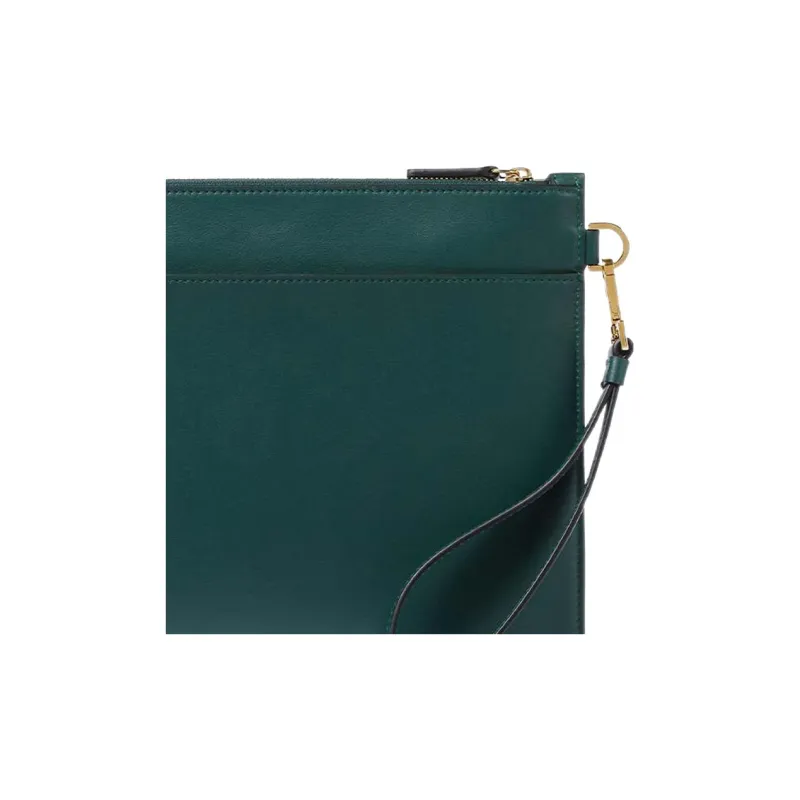 FANSIZHE VERSACE Cow Leather Zip Closure Coin Purse Clutch Men's Green-4