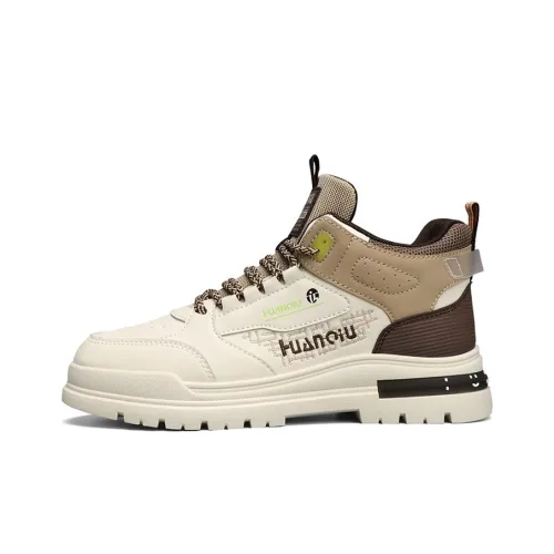 HUANQIU Casual Shoes Men Mid-Top Brown