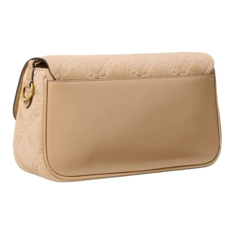 MICHAEL KORS PARKER Suede With Leather Handbag, Shoulder Bag Medium Size Women's Camel-1