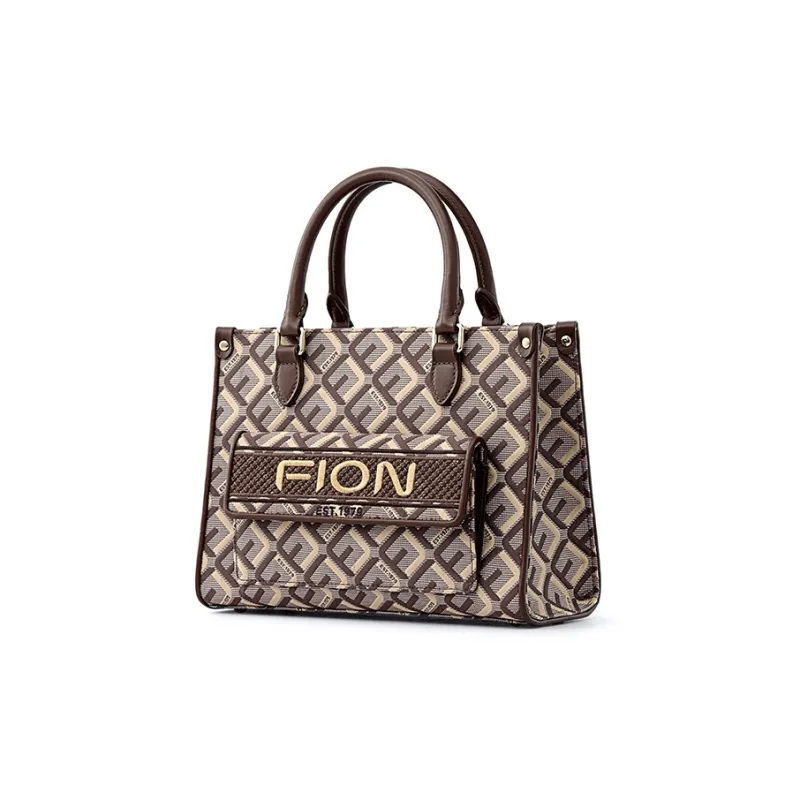 FION Fabric Tote Bag, Shopping Bag, Shoulder Bag, Handbag Medium Size Women's Multicolor-2