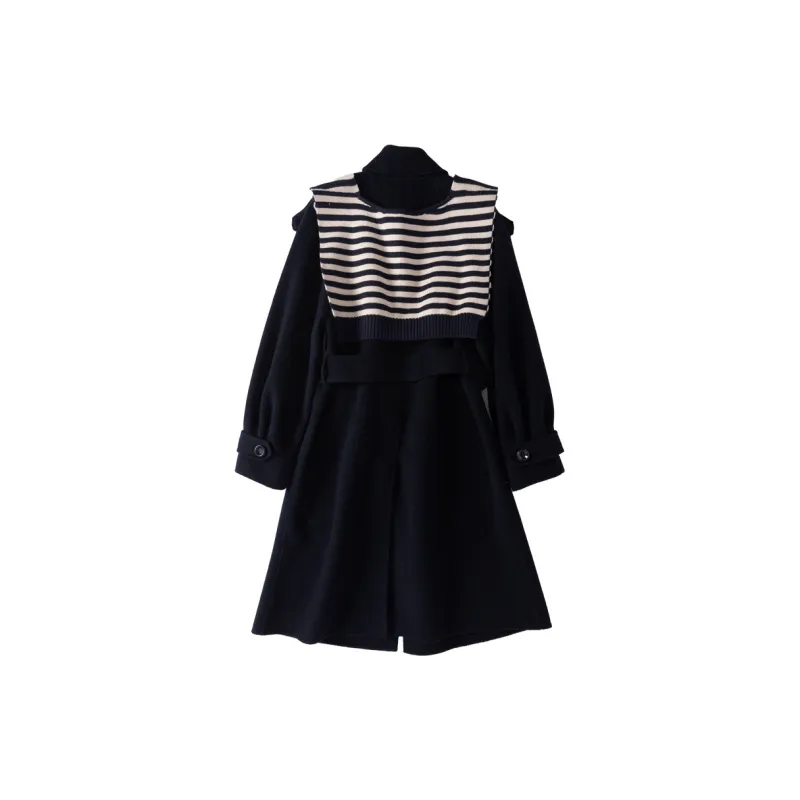 XIANGYING Coats Women's Navy Blue-1