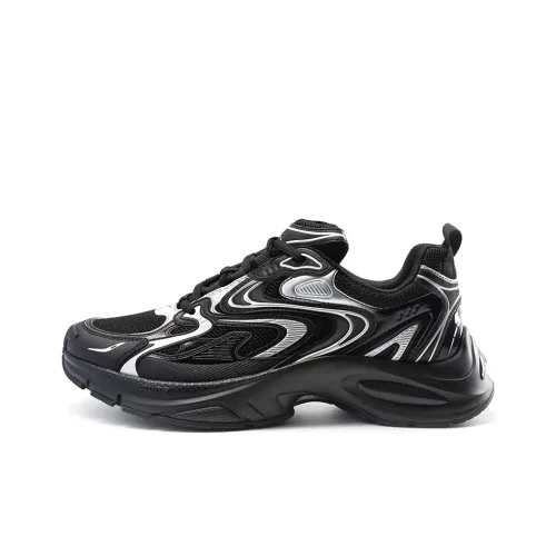 Satchi Cushioning Abrasion Resistant Breathable Low Top Chunky Sneakers 4cm Men's Black