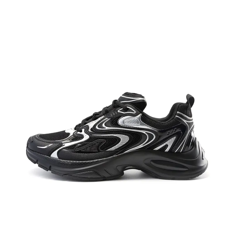 Satchi Cushioning Abrasion Resistant Breathable Low Top Chunky Sneakers 4cm Men's Black-0