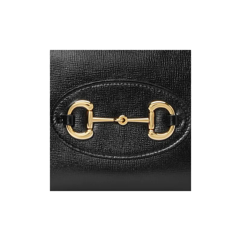 GUCCI Horsebit 1955 Leather Crossbody Bag, Shoulder Bag Women's Black-8
