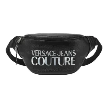 VERSACE JEANS COUTURE Polyurethane One Shoulder Crossbody Bag, Sling Bag, Fanny Pack Regular Men's Black