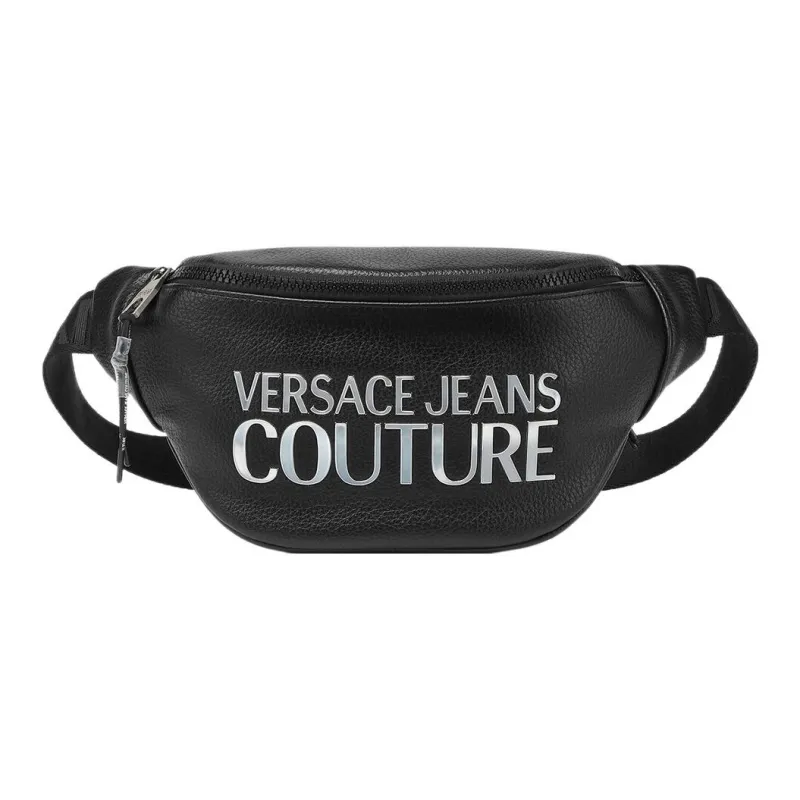 VERSACE JEANS COUTURE Polyurethane One Shoulder Crossbody Bag, Sling Bag, Fanny Pack Regular Men's Black-0
