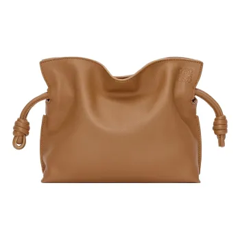 LOEWE Flamenco Cow Leather One Shoulder Crossbody Clutches Mini Women's Brown
