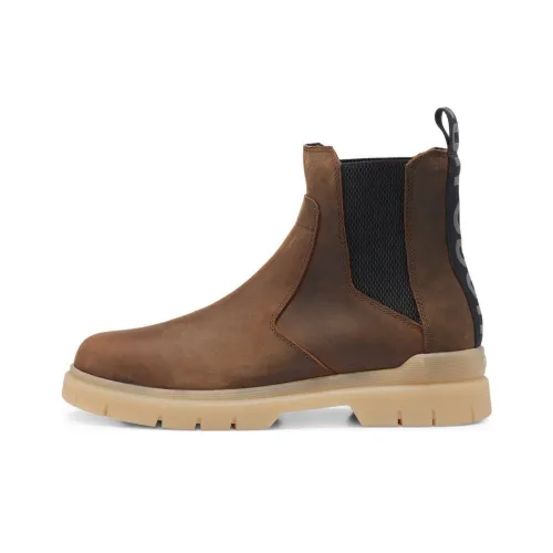 HUGO BOSS Chelsea Boots Men Dark Brown