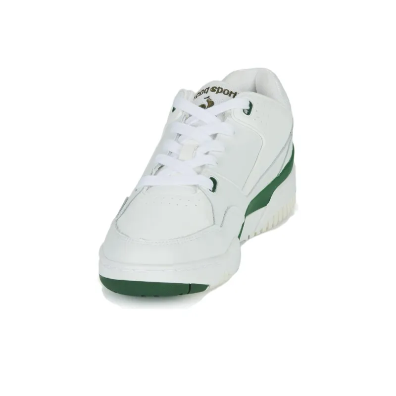Le Coq Sportif Abrasion Resistant, Lightweight, And Breathable Low Top Skateboard Shoes Men's White Green-3
