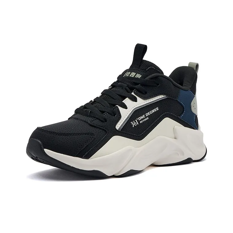 361° Burning Plains Slip-Resistant Low-Top Winter Padded Casual Shoes Men's Black Cyan-1