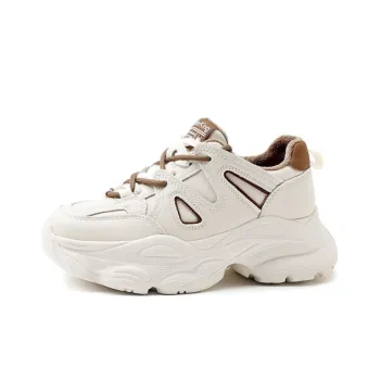 Spider King Abrasion Resistant Low Top Chunky Sneakers Women's Beige