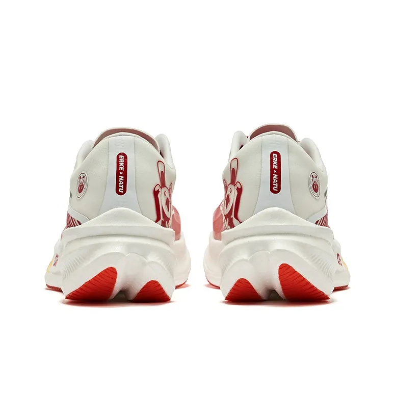 NATU x Erke Zhijing 1.0 Cushioning Anti Slip And Wear Resistant Coverage Low Top Running Shoes Men's Red White-3