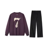 Dark purple sweatshirt + black jeans