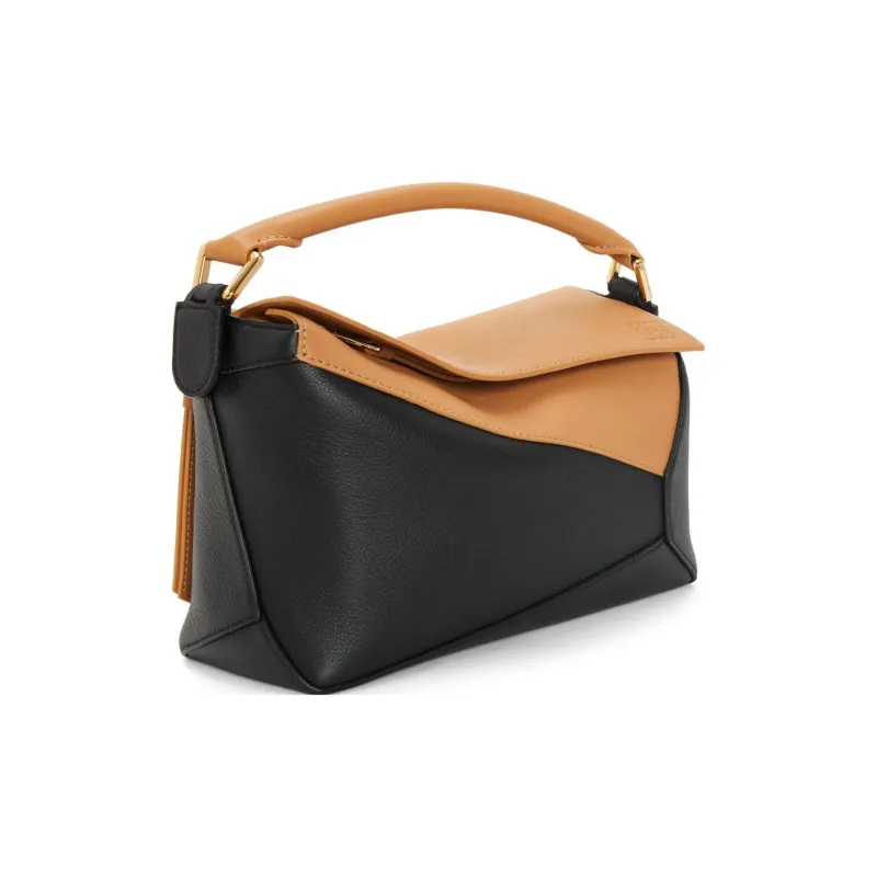 LOEWE Leather Shoulder Bag Crossbody Bag Handbag Regular Women's Black/Brown-1