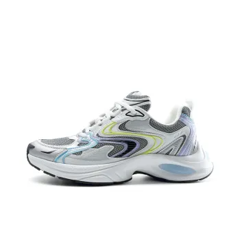 Satchi Cushioned Wear Resistant Breathable Low Top Chunky Sneakers 4cm Women's White Blue