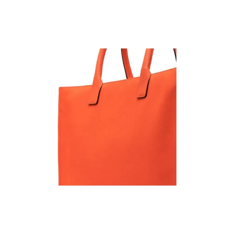 VERSACE La Medusa Calfskin Tote Bag Shopping Bag One Shoulder Handbag Large Size Women's Orange-4