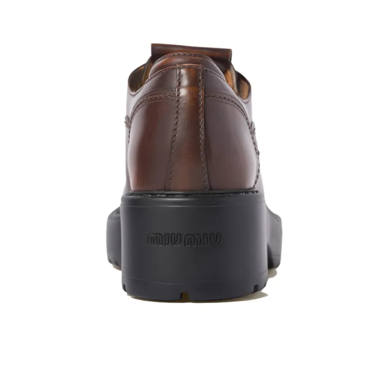 MIU MIU Loafers 5.5cm Women's Brown-4