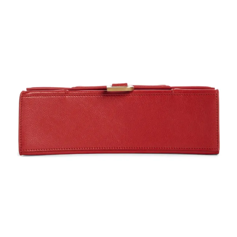 Balenciaga Hourglass Cow Leather Portable Crossbody Bag Shoulder Bag Women's Red-3