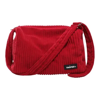 VAOPER Corduroy Toast Bag Shoulder Bag Crossbody Bag Medium Size Unisex Twilight Black Coffee Red