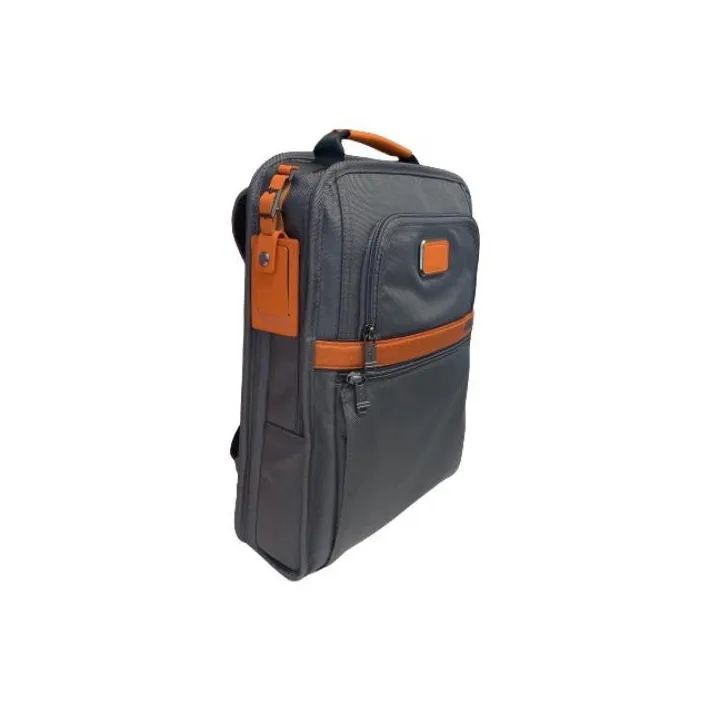 TUMI Nylon Leather Backpack Regular Men's Gray & Orange-1