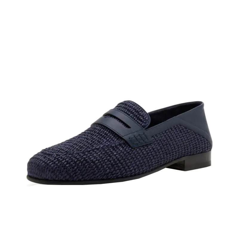 MANOLO BLAHNIK Loafers Men's Blue Black-2
