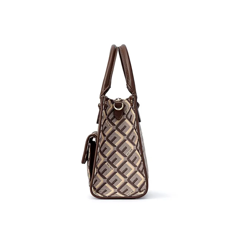 FION Fabric Tote Bag, Shopping Bag, Shoulder Bag, Handbag Medium Size Women's Multicolor-3