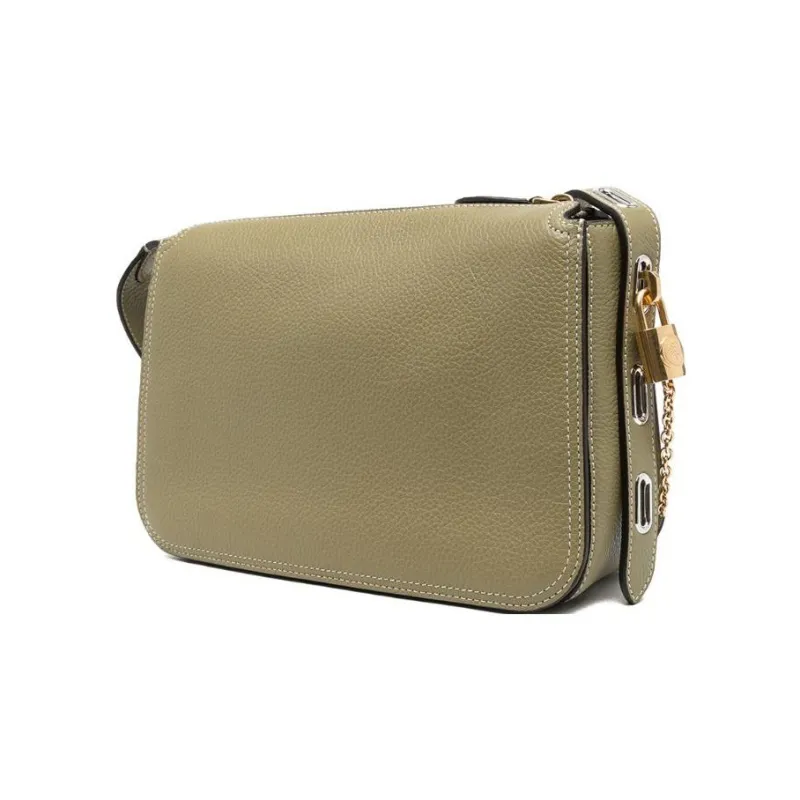 Mulberry Grain Leather Crossbody Bag, Shoulder Bag Regular Women's Khaki Green-1