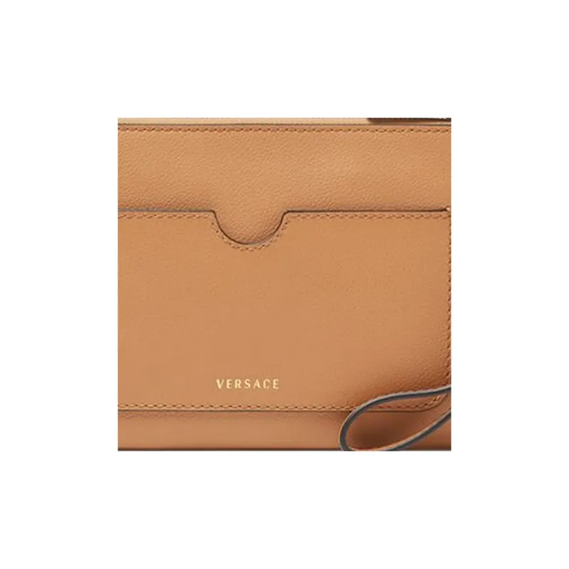 VERSACE VERSACE Cow Leather Clutch Coin Purse Women's Caramel-3