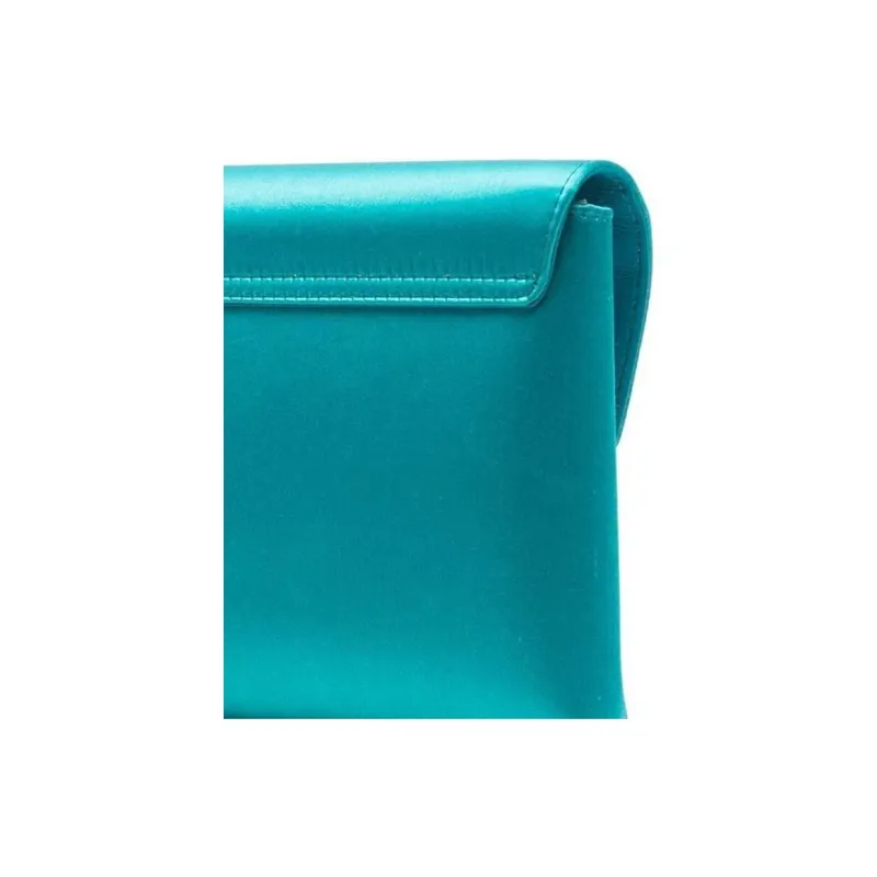 VERSACE La Medusa Viscose Envelope Bag One Shoulder Crossbody Clutches Women's Turquoise-4