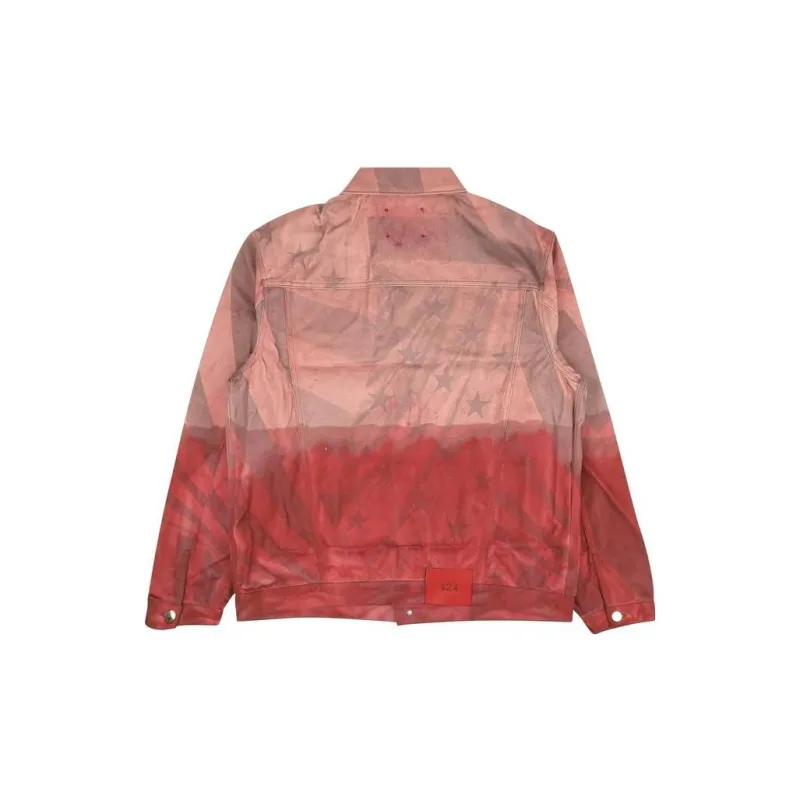 424 Pigment Dip American Flag Denim Jacket-1