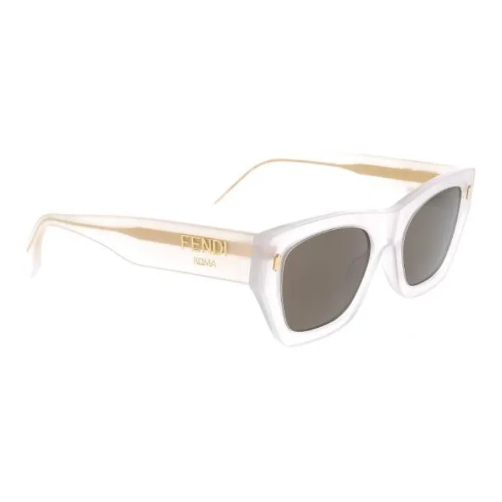 FENDI Acetate Irregular Shape Sunglasses Women's White-1