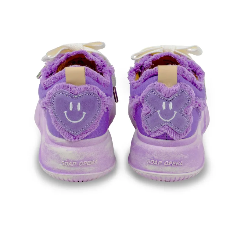 SOAP OPERA Wiping Color Series Anti Slip Wear Resistant Low Top Canvas Shoes Unisex Portuguese Dark Purple Box-8