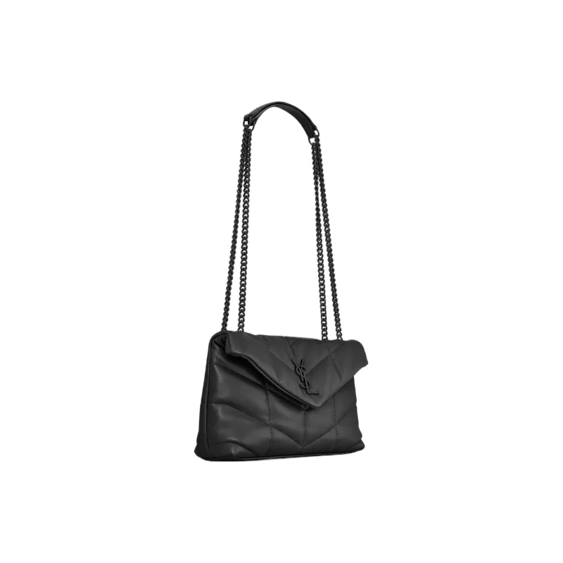 SAINT LAURENT PUFFER Sheepskin Portable Crossbody Bag Shoulder Bag Mini Women's Black-1