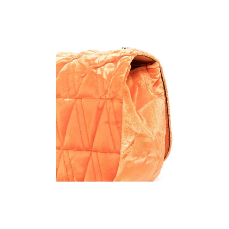 VERSACE Cow Leather Patchwork With Feathers Chain Bag Shoulder Bag Crossbody Bag Women's Orange-4