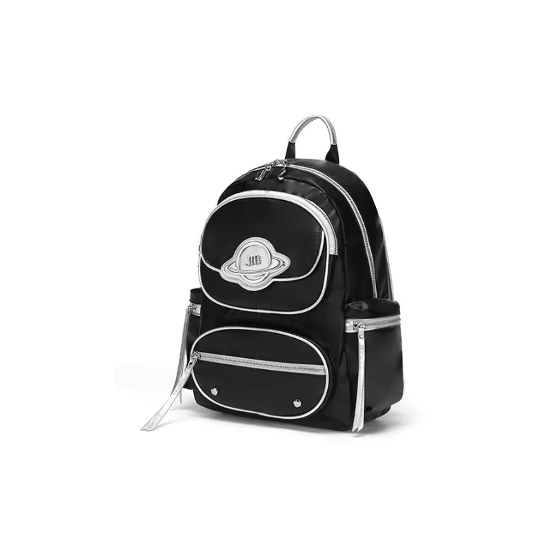 JELLYTOYBOY Fabric+PU Xingji Bag Backpack Medium Size Women's Black/Silver/Pink-1