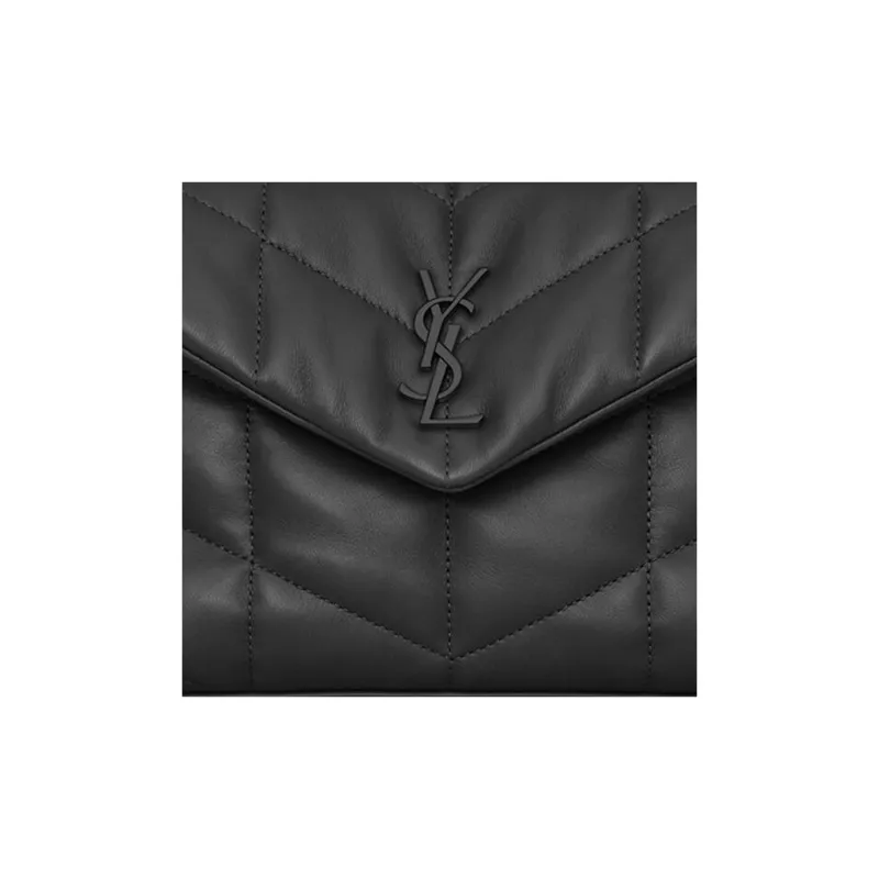 SAINT LAURENT PUFFER Sheepskin Portable Crossbody Bag Shoulder Bag Mini Women's Black-5