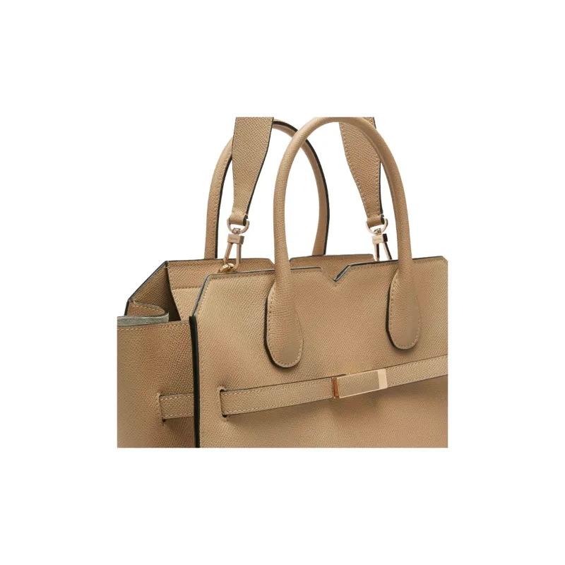 Valextra Calfskin Shoulder Bag Crossbody Bag Handbag Medium Size Women's Cashmere Beige-5