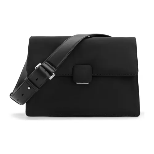 CHARLES&KEITH Nylon Messenger Bag, Crossbody Bag Medium Size Women's Black/Beige