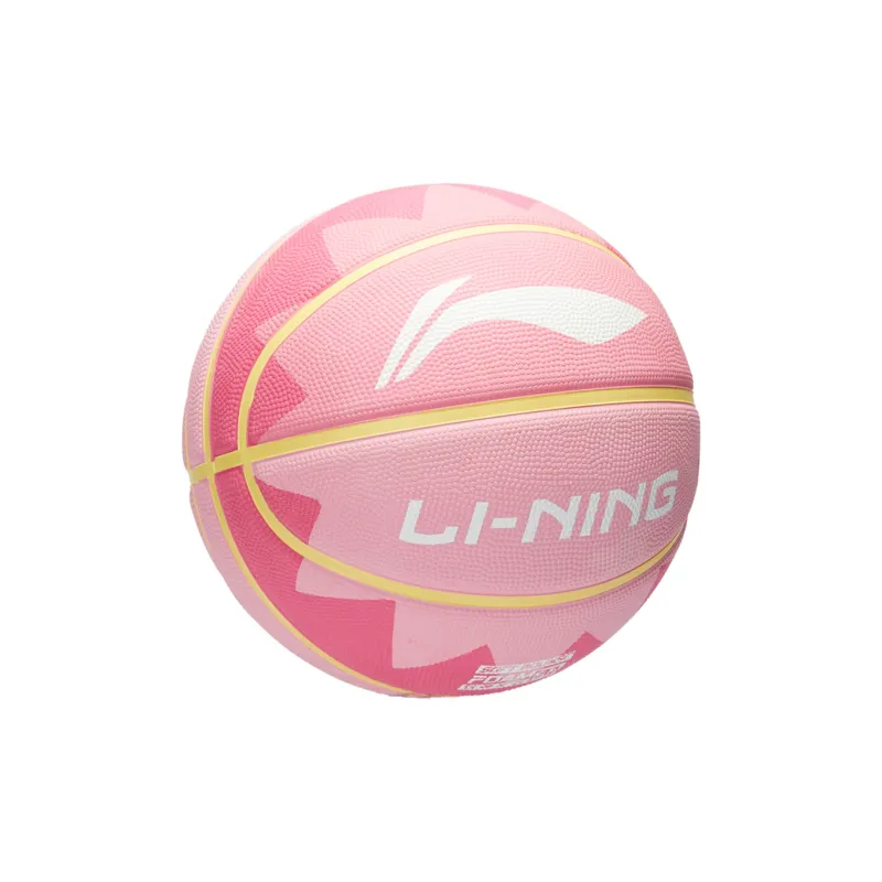LiNing Rubber Basketball Pink Yellow Size 7 Training Unisex-9