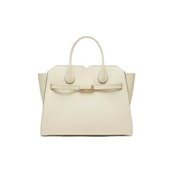 Valextra Calfskin Shoulder Bag, Crossbody Bag, Handbag Medium Size Women's White